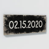 Anniversary Date Black Wood Grunge Wall Art