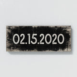 Anniversary Date Black Wood Grunge Wall Art