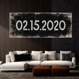 Anniversary Date Black Wood Grunge Wall Art