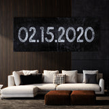 Anniversary Date Concrete Black Wall Art