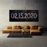 Anniversary Date Concrete Rust Wall Art