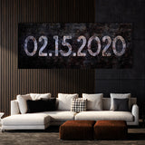Anniversary Date Concrete Rust Wall Art