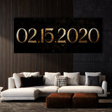 Anniversary Date Gold Wall Art