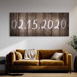 Anniversary Date Grey Wooden Wall Art