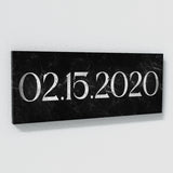 Anniversary Date Marble Black Wall Art