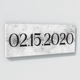 Anniversary Date Marble White Wall Art