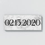 Anniversary Date Marble White Wall Art