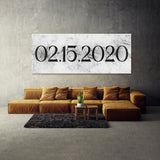 Anniversary Date Marble White Wall Art
