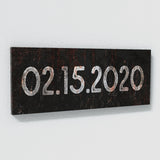 Anniversary Date Metal Rust Black Wall Art