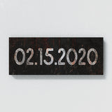 Anniversary Date Metal Rust Black Wall Art