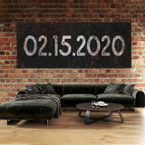 Anniversary Date Metal Rust Black Wall Art