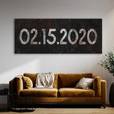 Anniversary Date Metal Rust Black Wall Art