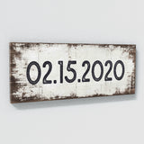 Anniversary Date White Wood Grunge Wall Art