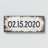 Anniversary Date White Wood Grunge Wall Art