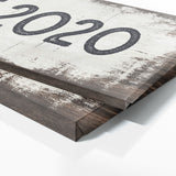 Anniversary Date White Wood Grunge Wall Art