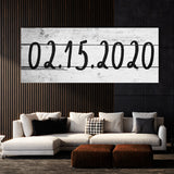 Anniversary Date White Wooden Wall Art