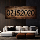 Anniversary Date Wooden Black Wall Art