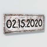 Anniversary Date Wooden White Wall Art