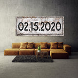 Anniversary Date Wooden White Wall Art