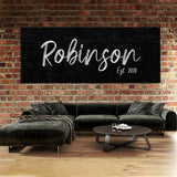 Family Name Black Wall Art