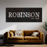 Family Name Black Metal Rust Wall Art