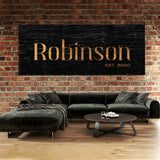 Family Name Black Wood Wall Art