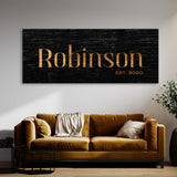 Family Name Black Wood Wall Art