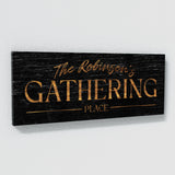 Family Name Gathering Black Wood Wall Art