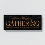 Family Name Gathering Black Wood Wall Art