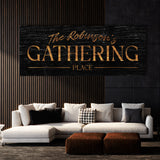 Family Name Gathering Black Wood Wall Art