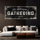 Family Name Gathering Black Wood Grung Wall Art