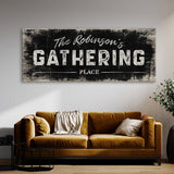 Family Name Gathering Black Wood Grung Wall Art