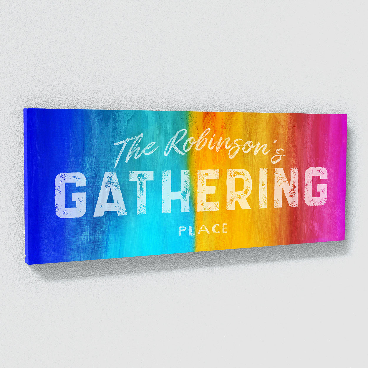 Family Name Gathering Colorful Wall Art