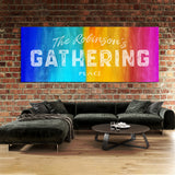 Family Name Gathering Colorful Wall Art