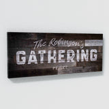 Family Name Gathering Darker Wooden Wall Art