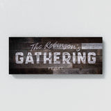 Family Name Gathering Darker Wooden Wall Art