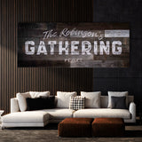 Family Name Gathering Darker Wooden Wall Art