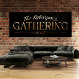 Family Name Gathering Gold Wall Art