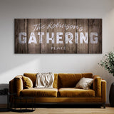 Family Name Gathering Grey Wooden Wall Art