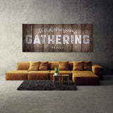 Family Name Gathering Grey Wooden Wall Art