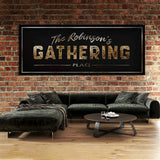 Family Name Gathering Luxury Gold Wall Art