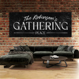 Family Name Gathering Marble Black Wall Art