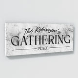 Family Name Gathering Marble White Wall Art