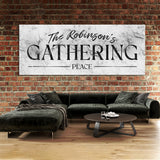 Family Name Gathering Marble White Wall Art
