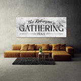 Family Name Gathering Marble White Wall Art