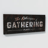 Family Name Gathering Metal Black Wall Art