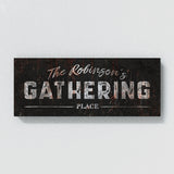 Family Name Gathering Metal Black Wall Art