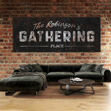 Family Name Gathering Metal Black Wall Art