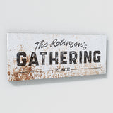Family Name Gathering Metal White Wall Art