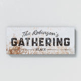 Family Name Gathering Metal White Wall Art